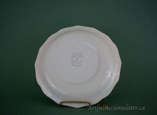 decorative plate with single rosebud, pink ombre edges -  - #tag1# - #tag2# - #tag3# - #tag4# - the Artful Accumulator's Vintage Boutique