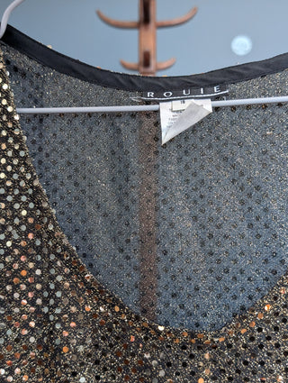 glittery gold vintage tank top with gold sequins by Rouie