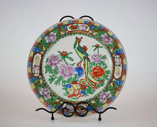 hand painted peacock and floral motif with gold lustre, chinese -  - #tag1# - #tag2# - #tag3# - #tag4# - the Artful Accumulator's Vintage Boutique