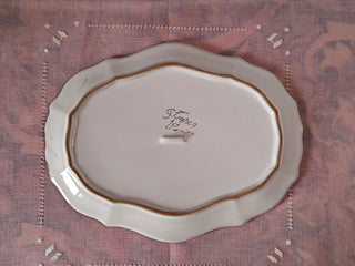 handpainted decorative dish with flowers and "frame" painted around -  - #tag1# - #tag2# - #tag3# - #tag4# - the Artful Accumulator's Vintage Boutique