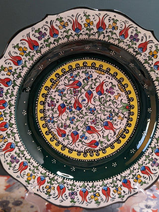 handpainted floral plate from Turkey -  - #tag1# - #tag2# - #tag3# - #tag4# - the Artful Accumulator's Vintage Boutique