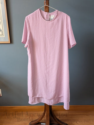 light violet polkadot mid-length layered sheer fabric vintage dress - Artful Accumulator Boutique Vintage