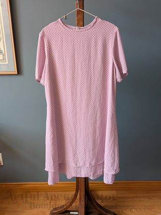 light violet polkadot mid-length layered sheer fabric vintage dress - Artful Accumulator Boutique Vintage