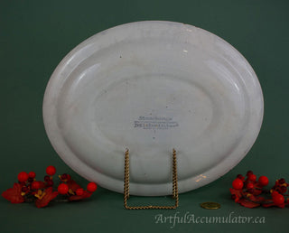 oval small platter with glazed poppies, distressed -  - #tag1# - #tag2# - #tag3# - #tag4# - the Artful Accumulator's Vintage Boutique