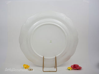 plate: flowers in pot, scalloped blue pink rims -  - #tag1# - #tag2# - #tag3# - #tag4# - the Artful Accumulator's Vintage Boutique