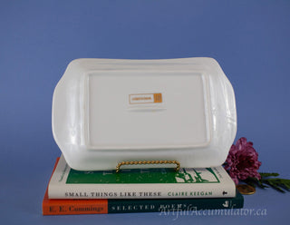 rectangular tray gilded, textured, with floral decals -  - #tag1# - #tag2# - #tag3# - #tag4# - the Artful Accumulator's Vintage Boutique