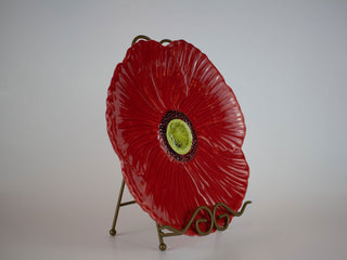 red flower shaped plate -  - #tag1# - #tag2# - #tag3# - #tag4# - the Artful Accumulator's Vintage Boutique