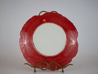 red flower shaped plate -  - #tag1# - #tag2# - #tag3# - #tag4# - the Artful Accumulator's Vintage Boutique