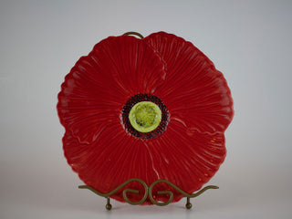 red flower shaped plate -  - #tag1# - #tag2# - #tag3# - #tag4# - the Artful Accumulator's Vintage Boutique