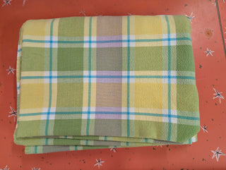 Maggie - Rectangular Tablecloth - Soft green, violet, yellow, and blue plaid - perfect for easter