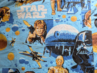 Bedsheet SET - Starwars - *1977* flat top & fitted Twin Sized Star Wars vintage made in Quebec