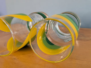 Set of 2: Yellow and Green italian glassware drinkware