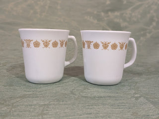 set of 2, Corelle mugs, golden butterfly