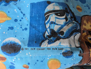 Bedsheet SET - Starwars - *1977* flat top & fitted Twin Sized Star Wars vintage made in Quebec