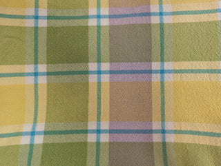 Maggie - Rectangular Tablecloth - Soft green, violet, yellow, and blue plaid - perfect for easter