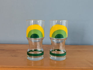 Set of 2: Yellow and Green italian glassware drinkware