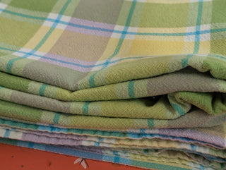 Maggie - Rectangular Tablecloth - Soft green, violet, yellow, and blue plaid - perfect for easter