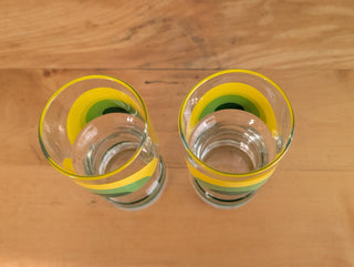 Set of 2: Yellow and Green italian glassware drinkware