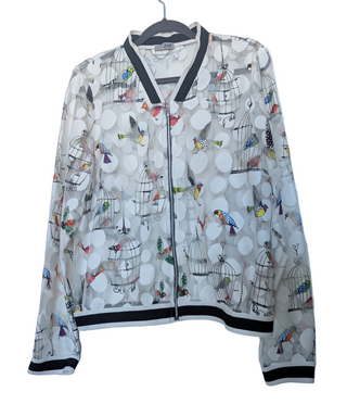 chemise boutonnée à manches longues, motif floral et feuilles automnal, taille 34