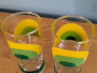 Set of 2: Yellow and Green italian glassware drinkware