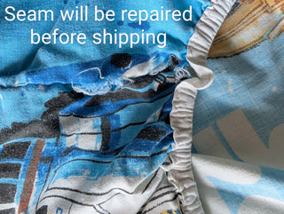 Bedsheet SET - Starwars - *1977* flat top & fitted Twin Sized Star Wars vintage made in Quebec
