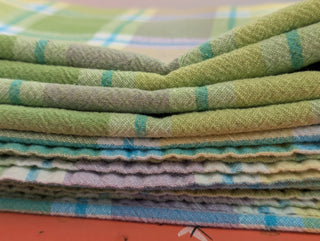 Maggie - Rectangular Tablecloth - Soft green, violet, yellow, and blue plaid - perfect for easter