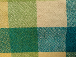 Elsie - rectangle tablecloth - yellow, green, turquoise squares