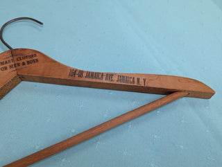 B&B Clothes Shop, wooden clothing hanger, Jamaica, NY