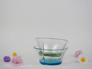 set of 2: green and blue ice cream dishes -  - #tag1# - #tag2# - #tag3# - #tag4# - the Artful Accumulator's Vintage Boutique