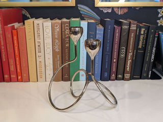 silver plated centerpiece votive candleholder with twisted stem base, holds two voitives -  - #tag1# - #tag2# - #tag3# - #tag4# - the Artful Accumulator's Vintage Boutique