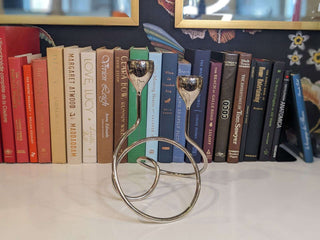 silver plated centerpiece votive candleholder with twisted stem base, holds two voitives -  - #tag1# - #tag2# - #tag3# - #tag4# - the Artful Accumulator's Vintage Boutique