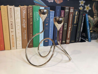 silver plated centerpiece votive candleholder with twisted stem base, holds two voitives -  - #tag1# - #tag2# - #tag3# - #tag4# - the Artful Accumulator's Vintage Boutique