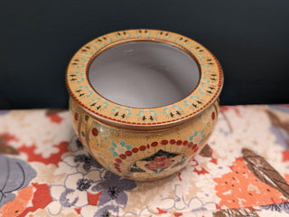 textured handpainted chinese decorative vase with peacocks -  - #tag1# - #tag2# - #tag3# - #tag4# - the Artful Accumulator's Vintage Boutique