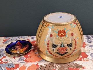 textured handpainted chinese decorative vase with peacocks -  - #tag1# - #tag2# - #tag3# - #tag4# - the Artful Accumulator's Vintage Boutique