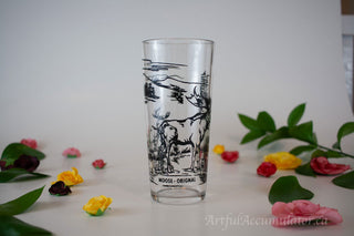 tumbler with moose, words in french & english, set of 2 -  - #tag1# - #tag2# - #tag3# - #tag4# - the Artful Accumulator's Vintage Boutique