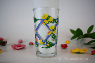 tumbler with roses & trelese, set of 2 -  - #tag1# - #tag2# - #tag3# - #tag4# - the Artful Accumulator's Vintage Boutique
