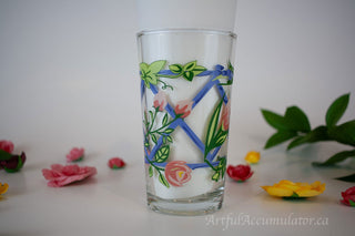 tumbler with roses & trelese, set of 2 -  - #tag1# - #tag2# - #tag3# - #tag4# - the Artful Accumulator's Vintage Boutique