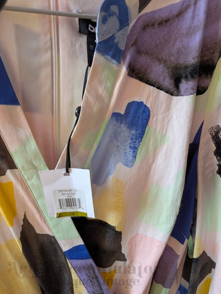 watercolor brushstrokes wrap-style dress by DKNY - Artful Accumulator Boutique Vintage