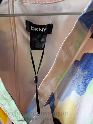 watercolor brushstrokes wrap-style dress by DKNY - Artful Accumulator Boutique Vintage