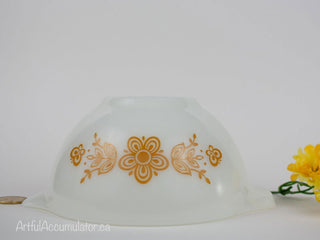 yellow flower handled bowl, 1.5 pint capacity -  - #tag1# - #tag2# - #tag3# - #tag4# - the Artful Accumulator's Vintage Boutique